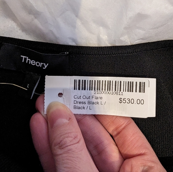 Theory Black Cutout Crepe Knit Dress - Picture 6 of 12